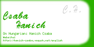 csaba hanich business card